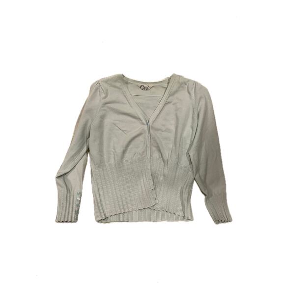 Authentic 1928 White Button Up Sweater Womans M - Picture 1 of 3